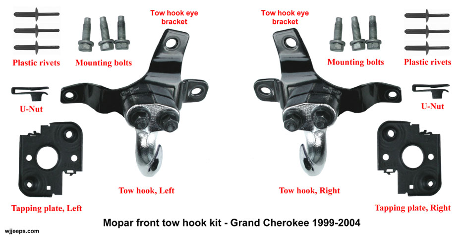 Jeep wk2 tow hooks deals