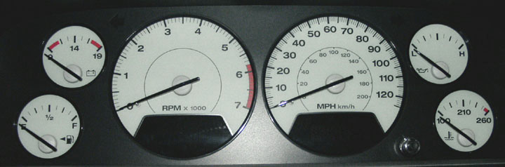 2002-2004 Jeep Grand Cherokee Dash Cluster White Face Gauges 99-04